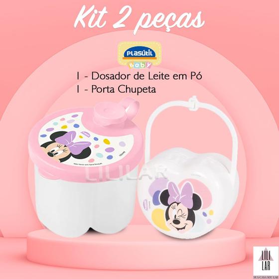 Imagem de Kit Dosador de Leite em Pó 3 Divisórias e Porta Chupeta com Alça