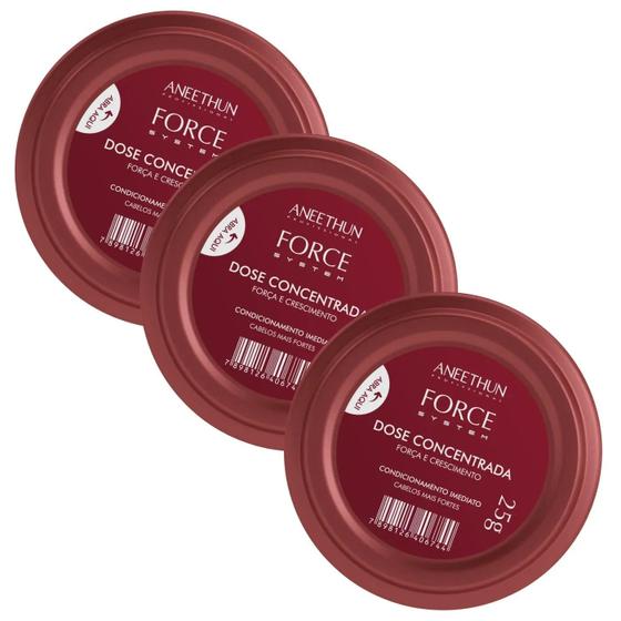 Imagem de Kit Dose Fortalecedora Force System Aneethun Com 3 Unidades - 25 G