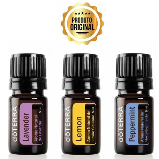Kit DoTerra Apresentação Original Lacrado Lavanda Limão Menta 5ml Menor preço em Kit DoTerra Apresentação Original Lacrado Lavanda Limão Menta 5ml