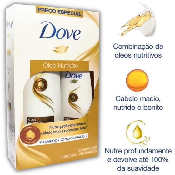 Imagem de Kit Dove Óleo Nutrição Shampoo 400ml + Condicionador 200ml
