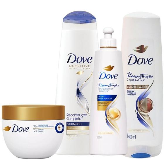 Imagem de Kit Dove Reconstrução 10 Em1Cabelo Danificado Hidratação Completo