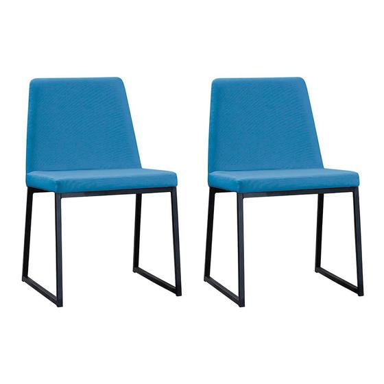 Imagem de Kit Duas Cadeiras Yanka Azul - OOCA Móveis