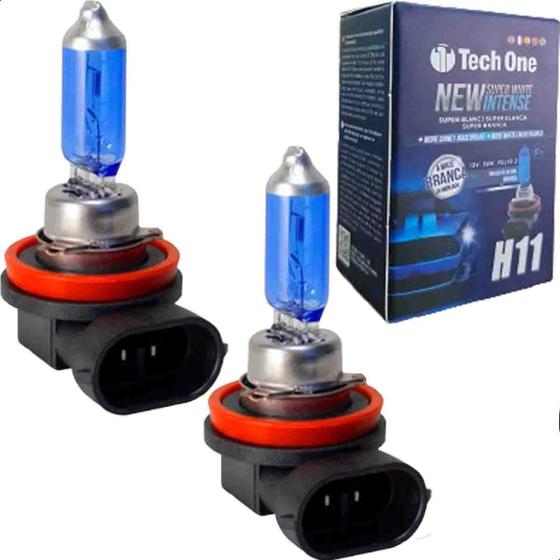 Kit Duas Lampadas H11 Super Branca Tech One 8500K 12V 55W... Imagem de Kit Duas Lampadas H11 Super Branca Tech One 8500K 12V 55W...