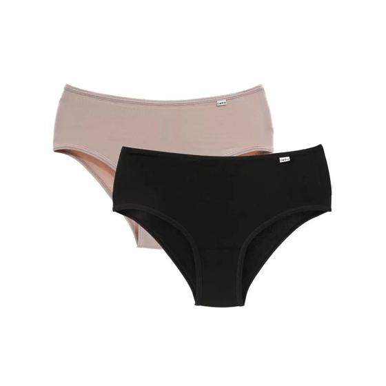 Imagem de Kit Duo Delrio Calcinha Em Microfibra 50509 Mousse/Preto