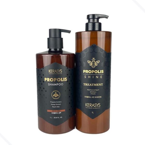 Imagem de Kit Duo Kerasys Própolis (Shampoo 1l + Tratamento de Brilho 1l)