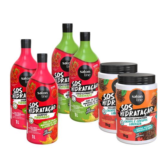 Kit Duplinha SOS Hidratação Turbinado com Máscara Cachos e Crespos Salon Line Menor preço em Kit Duplinha SOS Hidratação Turbinado com Máscara Cachos e Crespos Salon Line
