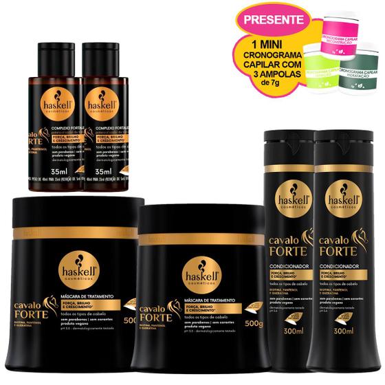 Imagem de Kit Duplo 2 Másc 500g. 2 Cond 300ml. 2 Complexo Cavalo Forte (Ganhe 1 Mini Cronograma)