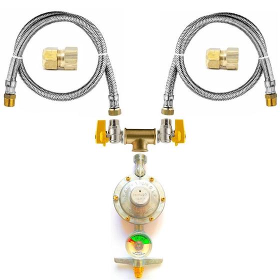 Kit Duplo Mangueiras 1,20mt Instalação Gás Glp Cooktop Forno Menor preço em Kit Duplo Mangueiras 1,20mt Instalação Gás Glp Cooktop Forno