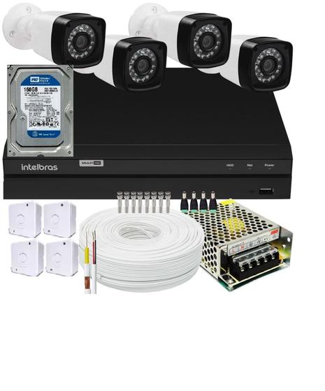 Kit dvr Intelbras 8 canais H.265 4 câmeras Full HD 20m C/Hd 160gb Menor preço em Kit dvr Intelbras 8 canais H.265 4 câmeras Full HD 20m C/Hd 160gb