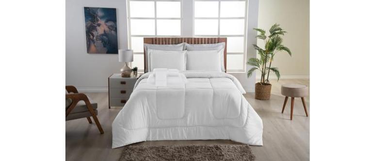 Kit Edredom Micropercal 400Fios Queen C/Jg Lencol 6pcs Roupa Cama Toque Acetinado Menor preço em Kit Edredom Micropercal 400Fios Queen C/Jg Lencol 6pcs Roupa Cama Toque Acetinado