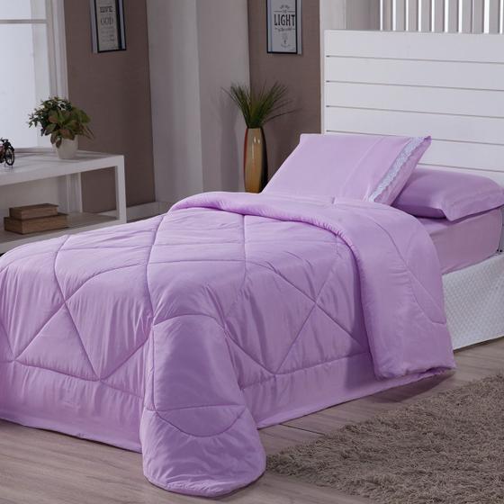 Kit Edredom Ternura Solteiro + Jogo Roupa de Cama 4 Pças Menor preço em Kit Edredom Ternura Solteiro + Jogo Roupa de Cama 4 Pças
