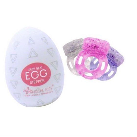 Imagem de Kit Egg Ovo Masturbador + Anel peniano com Estimulador Clitoriano