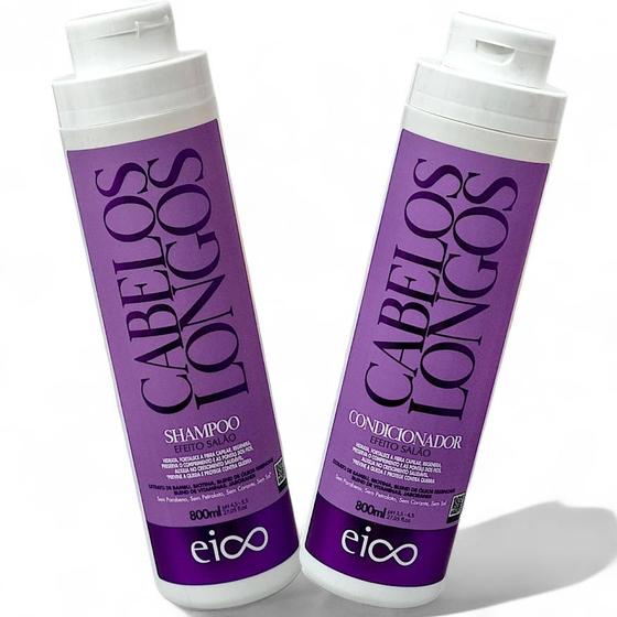 Imagem de Kit Eico Cabelos Longos Shampoo E Condicionador 800ml Crescimento e Força