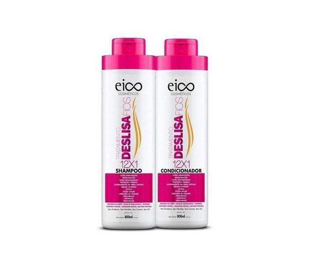 Imagem de Kit Eico Deslisa Fios 12X1 - Shampoo & Condicionador 800Ml