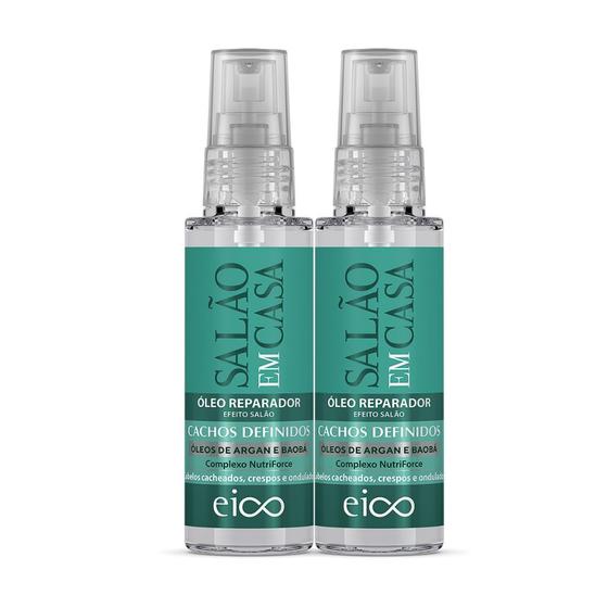 Imagem de Kit Eico Óleo Capilar Reparador de Pontas Nutrição Hidratação Proteção Térmica 2 Unidades