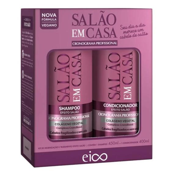 Imagem de Kit Eico para Salão Casa Crono Profissional: Shampoo 450ml + Condicionador 400ml