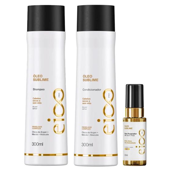 Imagem de Kit Eico Pro Óleo Sublime - Shampoo 300ml + Condicionador 300ml + Óleo 30ml