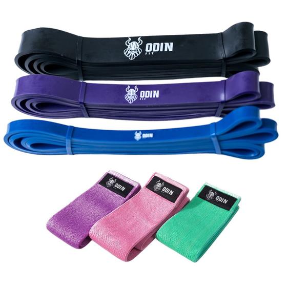 Imagem de Kit Elastico para Exercicios Hip Band Super Band Odin Fit