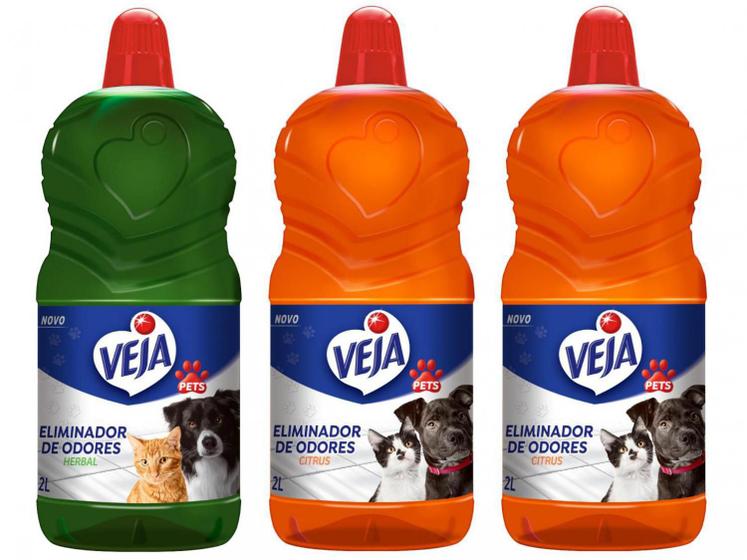 Kit Eliminador de Odores Veja Pets Perfumado Menor preço em Kit Eliminador de Odores Veja Pets Perfumado