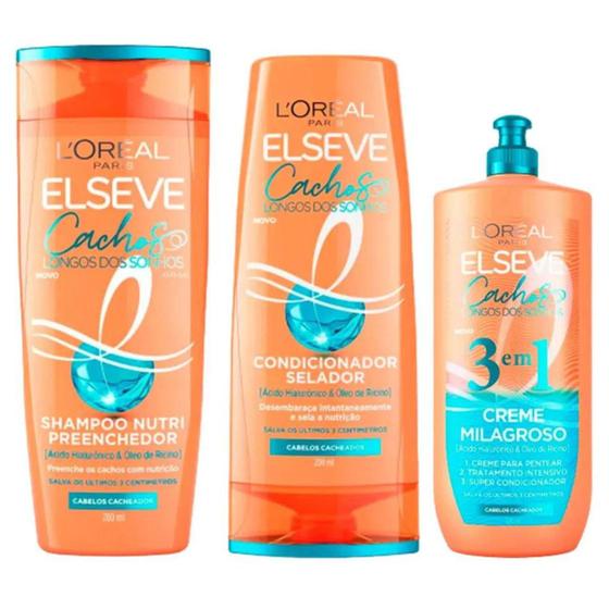 Imagem de Kit Elseve Cachos Longos dos Sonhos 3 Itens