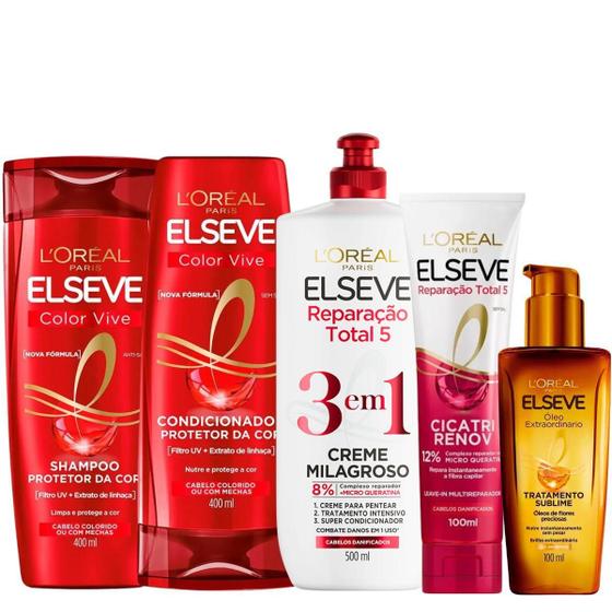 Imagem de Kit Elseve Color Vive Óleo Extraordinário Cicatri Renov