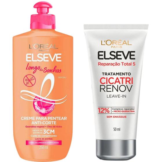 Imagem de Kit Elseve Creme Pentear Anti-Corte Reparação Total 5 Renov
