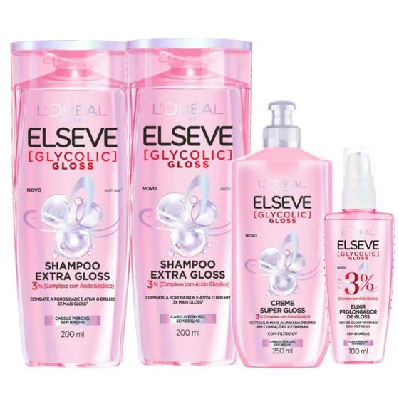 Imagem de Kit Elseve Glycolic Gloss 3 Itens G + Sérum