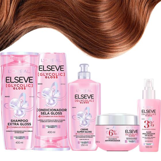 Imagem de Kit Elseve Glycolic Gloss Ácido Glicólico Elixir Prolongador