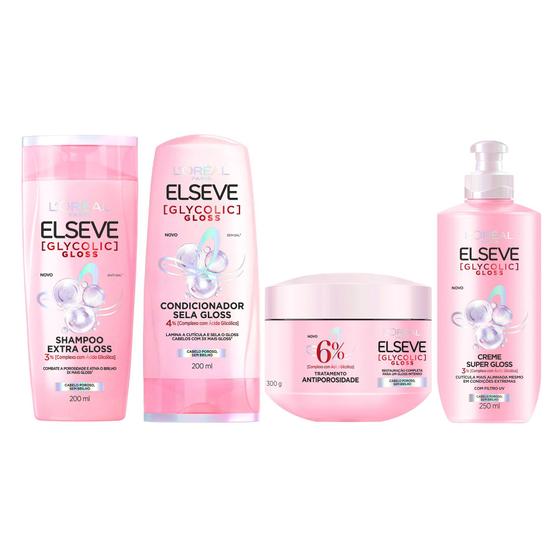 Imagem de Kit elseve glycolic gloss lorèal paris 4 itens