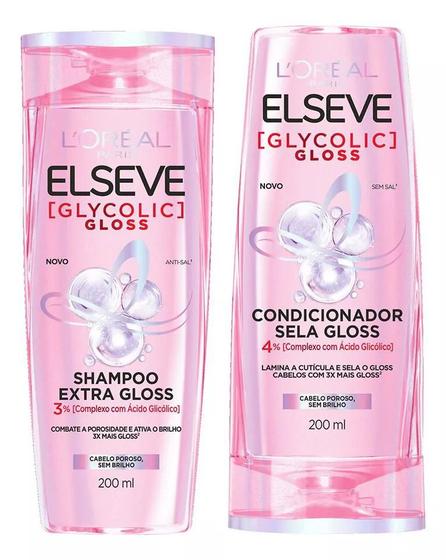 Imagem de Kit elseve glycolic gloss shampoo + condicionador 200ml
