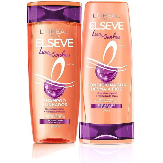 Kit Elseve Liso Dos Sonhos Shampoo Cond. 200ml Loreal Paris Kit