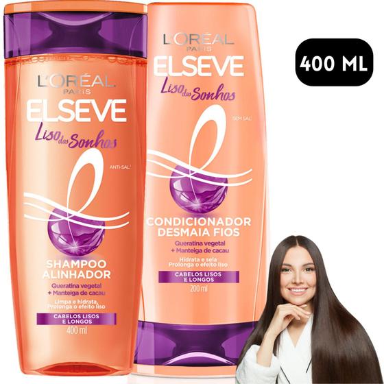 Imagem de Kit Elseve Liso Dos Sonhos Shampoo Condicionador 400 Ml