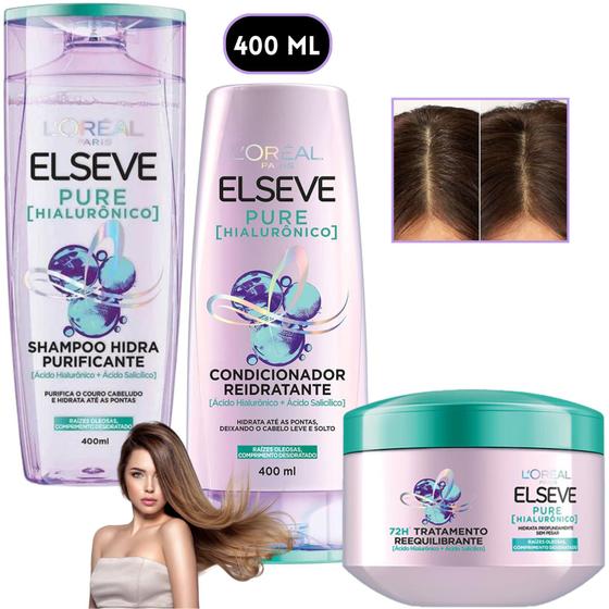 Imagem de Kit Elseve Pure Acido Hialurônico Tratamento Reequilibrante Loreal Paris 400 ML