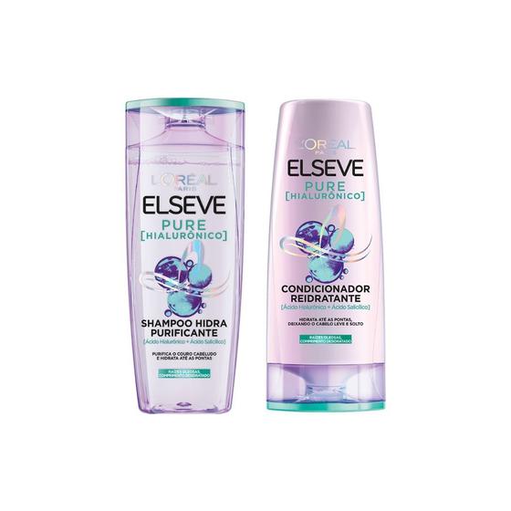 Imagem de Kit Elseve Pure Hialuronico 1 Cond 400ml + 1 Shampoo 400ml