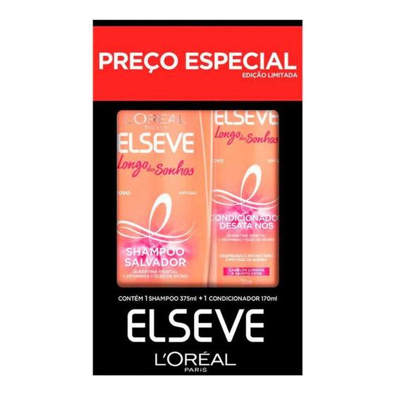 Imagem de Kit Elseve Shampoo Longo Dos Sonhos 375ml + Condicionador 170ml