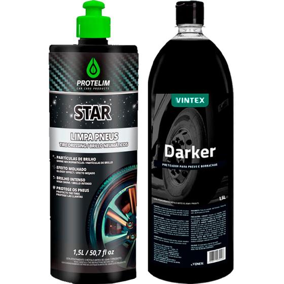 Imagem de Kit Embelezadores Darker 1,5l Vintex Star Limpa Pneus 1,5l