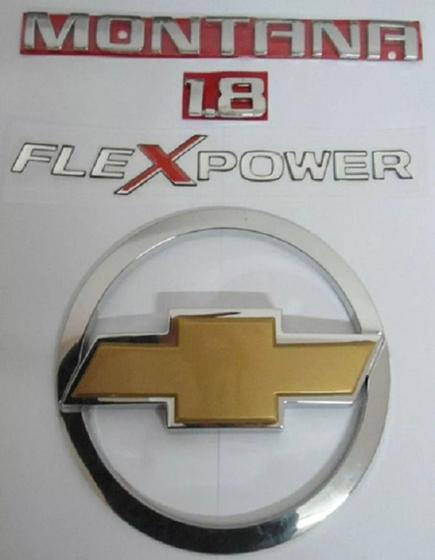 Imagem de Kit emblema montana 1.8 gravata gm flexpower - CAR STUFF