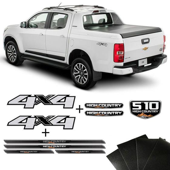 Imagem de Kit Emblemas 4x4 S10 High Country 16/19 + Soleira Protetora