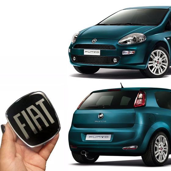 Imagem de Kit Emblemas Fiat Black Piano Punto 2008/16 Adesivo Resinado