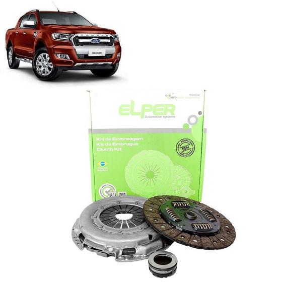 Imagem de KIT EMBREAGEM 250mm 23 EST. FORD RANGER 2.5L FLEX DURATEC 2012 EM DIANTE - KIT COMPLETO C/ ROLAMENTO