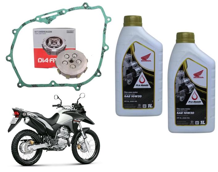 Imagem de Kit Embreagem Diafrag + Junta Oleo Honda 10w30 Xre Cb 300 2009 Ate 2023