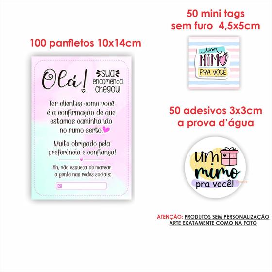 Imagem de Kit  Empreendedor cliente Panfleto  + tag + Adesivo mod 7