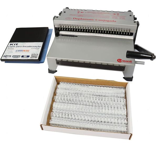 Imagem de Kit Encadernadora Duplamatic 3X1 + 100 Capas A4 + 100 Wire-O