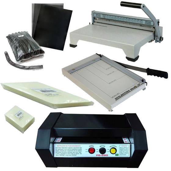 Kit encadernadora/plastificadora/guilhotina e material - GOLDMAQ ...