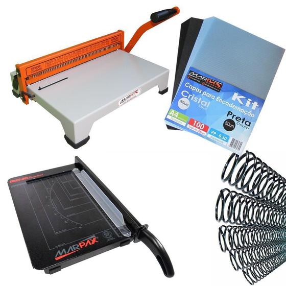 Kit Encadernadora Standard + Guilhotina A4 + Capas e Espiral Menor preço em Kit Encadernadora Standard + Guilhotina A4 + Capas e Espiral