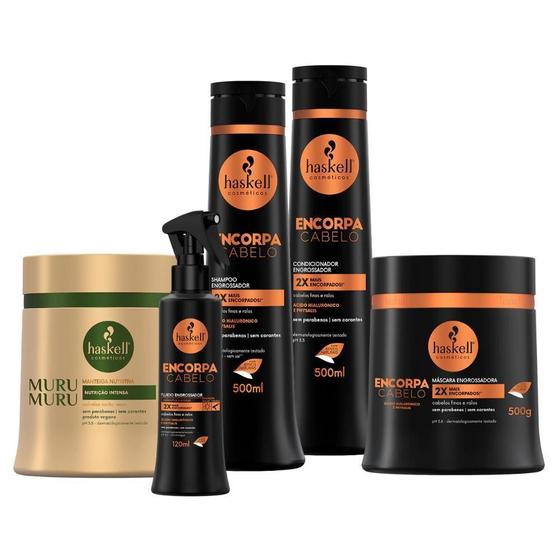 Imagem de Kit Encorpa Haskell 500Ml 4 Itens + Máscara Murumuru 500G
