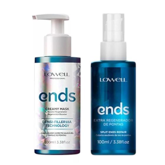 Imagem de Kit Ends Booster Creamy Mask+regenerador Pontas 100ml Lowell