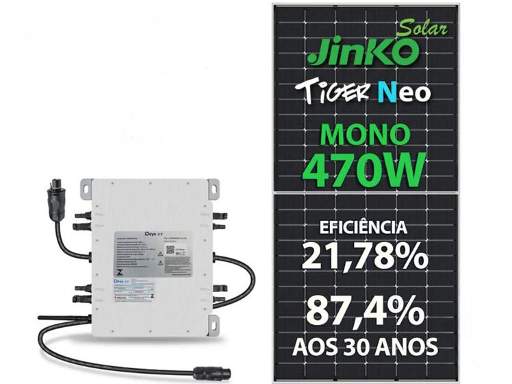 Imagem de Kit Energia Solar On Grid Deye M.Inversor Colonial Gf 0,94kwp Jinko Tiger Neo Mono