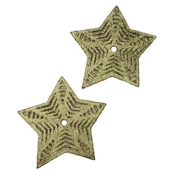 Imagem de Kit Enfeite De Natal 10 Cm Wincy Com 2 Estrelas Em Glitter Para Árvore De Natal NTA11005