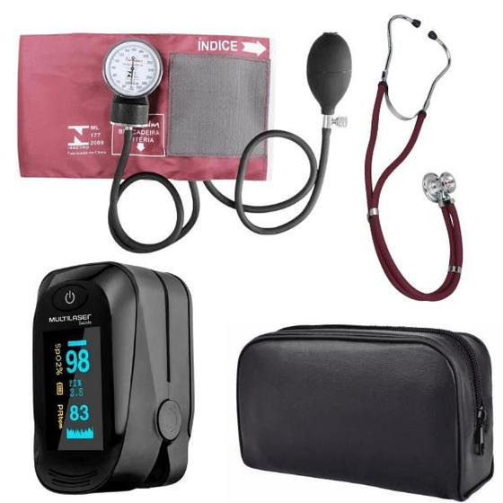 Imagem de Kit Enfermagem Aparelho Pressao Esfig Estetoscopio Completo Premium
